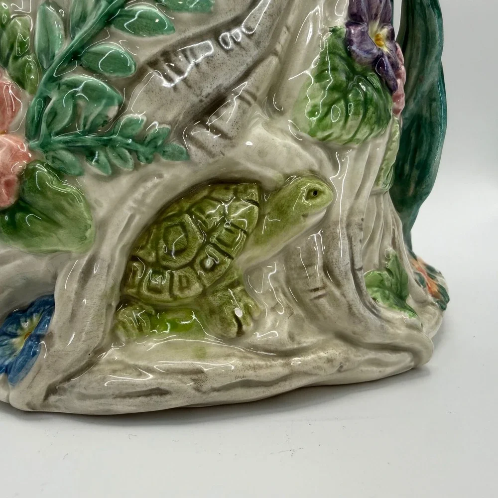 Fitz and Floyd Woodland Spring Fox Cookie Jar Vintage Tree Stump Cottagecore 10